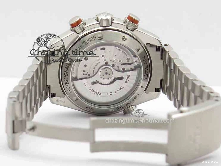 0320 Sophisticated Planet Ocean Master Chronometer Chrono SS OM 1:1 Best Edition Orange On SS Bracelet A 8156